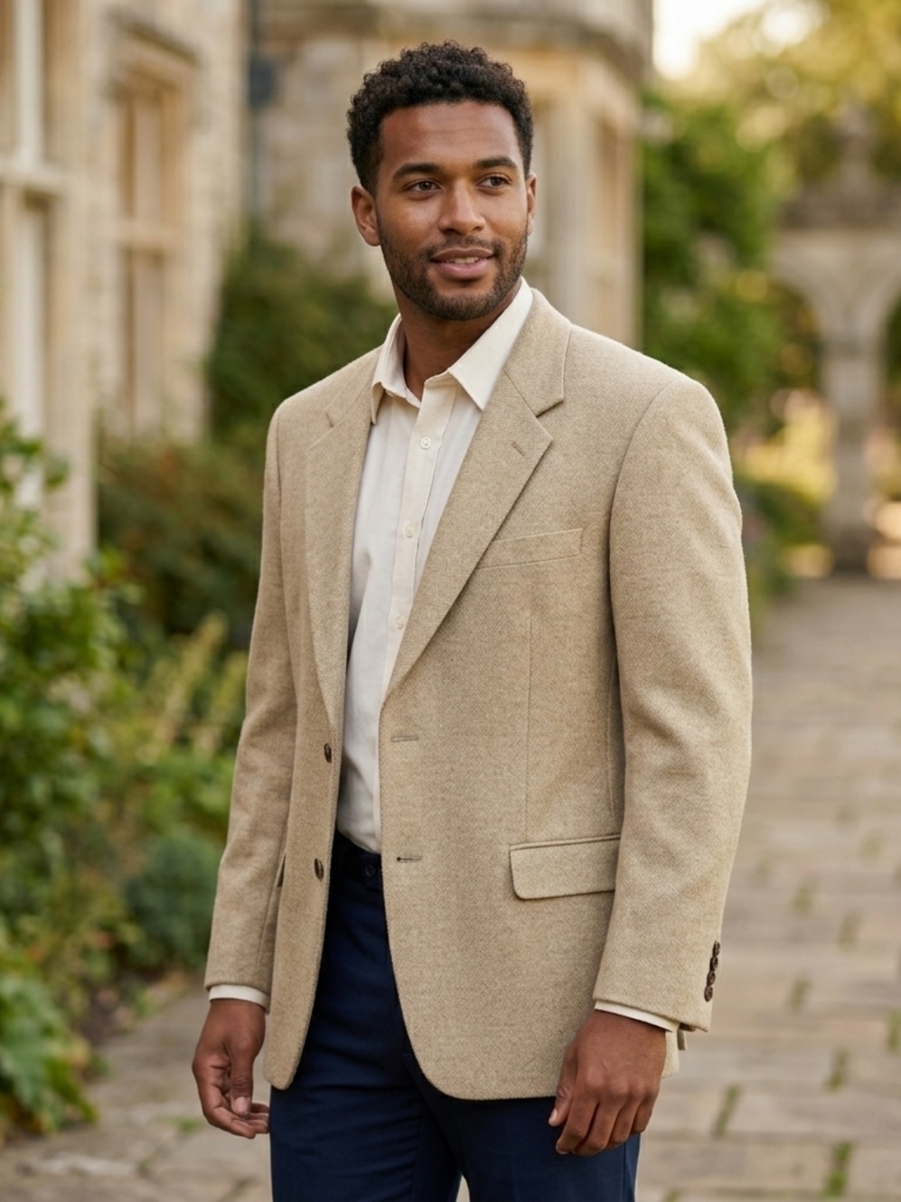 Alfani Men’s Tan Wool Blend Two-Button Blazer Sport Coat - Size 42L - Picture 3 of 5